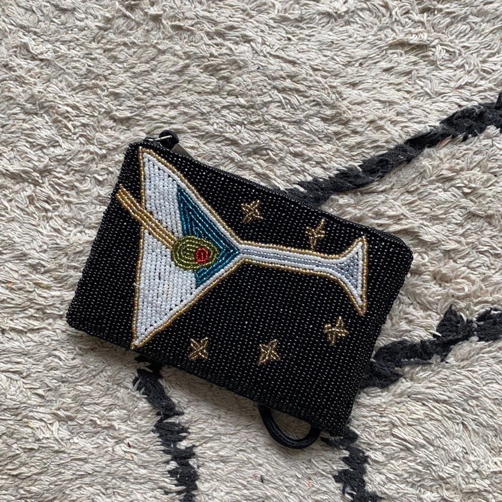 Beaded martini coin purse / wristlet / wallet 🍸